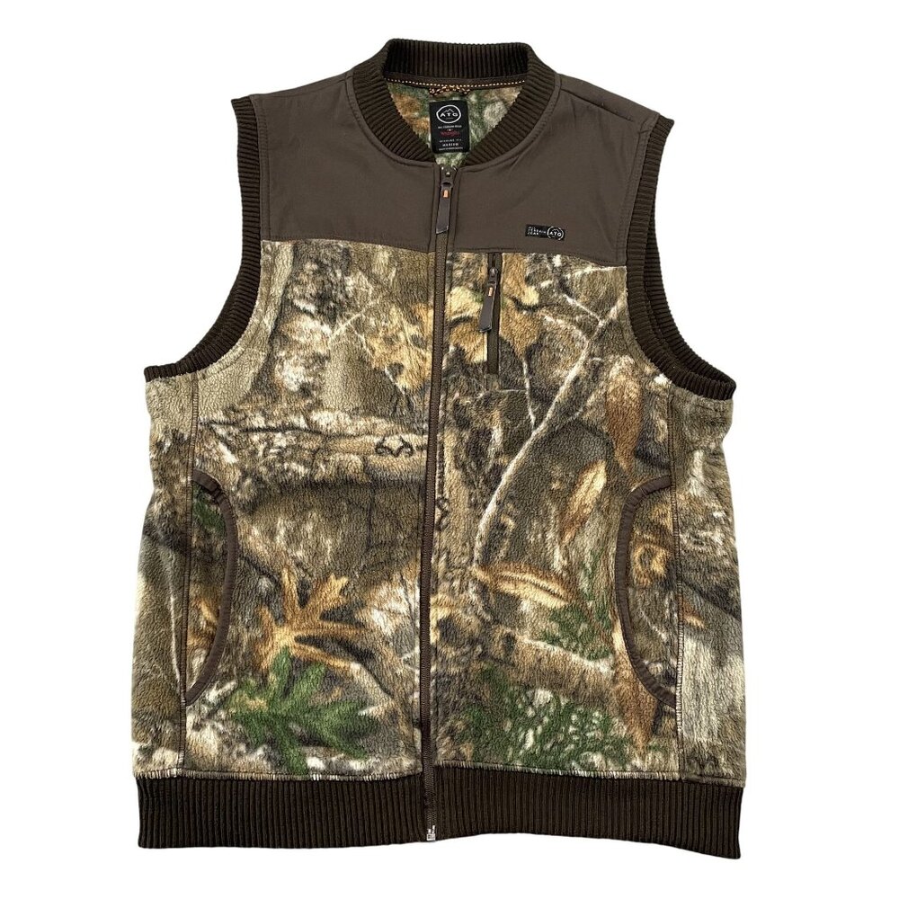 Wrangler ATG Camo Vest Mens Medium‎ Brown Full Zip RealTree